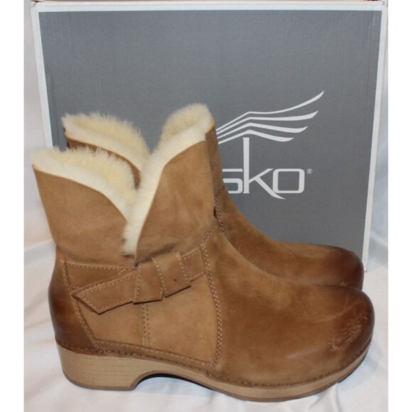 Dansko Bessie Burnished Nubuck Leather Shearling Boot Womens EU 39 US 8.5-9 NIB - Picture 1 of 7